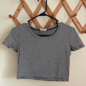 Striped Black and White Crop Top